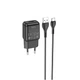 МЗП Hoco C96A Type-C (СЗУ USB 2.1A/Cable Type-C) black - зображення 1