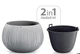 Горщики для квітів Prosperplast Beton Bowl пластиковий вазон сірий текстура бетон DKB480-422U - изображение 3