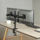 Mocowanie biurkowe HiSmart do dwóch monitorów 17-32" Black (HS082406) - obraz 4