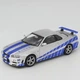 Модель машини Nissan GtR R34 Форсаж 1:64 металева з підставкою Сірий із синім (1012-606-02) - зображення 2