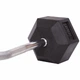 Штанга фиксированная изогнутая обрезиненная Rubber Hexagon Barbell Zelart TA-6231-30 длина-95см 30кг - зображення 4