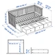 Каркас шезлонга з 3 ящиками ІКЕА HEMNES 80х200 см Сірий (60372276) - изображение 8