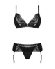 Комплект з поясом для панчох Obsessive Maderris set Чорний XL/2XL (62106) - зображення 5