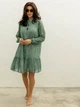 Платье женское летнее шифоновое трапеция с рюшами и подкладкой Seventeen XXL-3XL Зеленое 2061.5367 - изображение 11