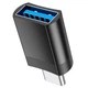 YUF Адаптер переходник Hoco UA17 Type-C to USB 3.0 (F) black - зображення 5