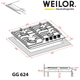 Варочная поверхность газовая на стекле WEILOR GG 624 WH - изображение 10