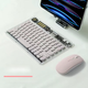 Бездротовий комплект, ультратонка клавіатура на акумуляторі з RGB підсвічуванням + миша + килимок (rose) - зображення 1