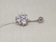 Серебряная серьга для пирсинга пупка с фианитами. 6001 - изображение 2