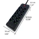 Мережевий фільтр-подовжувач Meilepai F35U на 10 розеток + 4USB + 2Type-C Port 2m Black - зображення 2