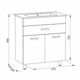 Тумба с умывальником RJ VELUM 60 см RJFU037-4160GRSET, серый - изображение 2