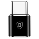 Адаптер-переходник Baseus Micro Female To Type-C Male Adapter Converter Black (CAMOTG-01) - изображение 4
