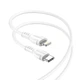 Кабель зарядки BOROFONE BX51 (12W) (1M) для пристроїв Apple iPhone, iPad/iPod Type-C (USB-C) to Lightning Білий - изображение 1