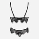 Еротичний комплект (бюстгальтер + трусики-стринги) LivCo Corsetti Fashion Cloverin LC 21022 S/M Чорний (5907621620141) - зображення 6