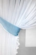 Кухонный комплект VR-Textil № 062к шторка с ламбрекеном голубой с белым 200х170 см (50-066) - изображение 3