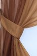 Кухонные шторы VR-Textil № 017к комбинированные с подвязками коричневый с кофейным 265х170 см (50-399) - изображение 3