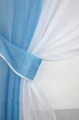 Кухонні штори VR-Textil № 090к з ламбрекеном і підв'язками блакитний з білим 280х170 см (53-0004) - зображення 3