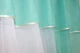 Кухонные шторы VR-Textil № 090к с ламбрекеном и подвязками бирюзовый с белым 280х170 см (50-309) - изображение 5