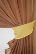 Кухонні шторки VR-Textil № 076к "Дует" з підв'язками коричневий з бурштиновим 280х170 см (50-345) - зображення 3