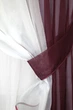 Кухонный комплект VR-Textil № 038к шторки и тюль бордовый с белым 280х170 см (50-032) - изображение 3