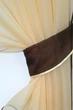 Кухонні штори VR-Textil № 091к з ламбрекеном і підв'язками бурштиновий з венге 280х170 см (50-054) - зображення 3