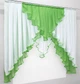 Кухонный ламбрекен VR-Textil № 022к белый с темно-салатовым 150х150 см (50-974) - изображение 2