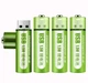 Аккумулятор USB AA 1800mwh 1.5v Lithium Ion Li-Ion - перезаряжаемая батарея 4 шт Doublepow - изображение 1