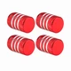 Колпачки на ниппель авто 3Stripes Center Red/Silver (4 шт) (67347) - изображение 4