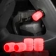 Светящиеся фосфорные Колпачки на ниппель авто, велосипеда, скутера Classic Neon Red, 4 шт (67739) - изображение 1