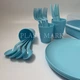 Багаторазовий пластиковий посуд Набір Для Пікніка UCSAN PLASTIK 4 особи 22 предмети блакитний (132022) - изображение 4