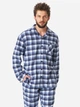 Пижама (кофта + штаны) мужская больших размеров хлопковая Key MNS 426 B23 2XL Белый/Темно-синий (5904765665595) - изображение 3