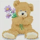 Алмазная мозаика ColorArt 20х20 Ведмежонок с цветами DD1211 - изображение 1