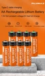 Акумулятор USB Type-C AA 3400mwh 1.5v Lithium Ion Li-Ion - батарея, що перезаряджається 2 шт Pujimax - зображення 3
