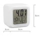 Настольные часы хамелеон Куб Color change с термометром будильник Белый ночник (YU8SH8747) - изображение 4