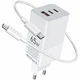 Сетевое зарядное устройство Gelius Nimble GaN 65W GP-HC051 + кабель Type-C/Type-C White - изображение 1
