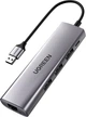 Док-станція Ugreen CM266 USB A 3.0 - USB 3.0 x 3 RJ-45 Micro USB Gray (6957303868124) - зображення 1
