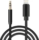 Кабель Перехідник Mini-jack 3.5 mm to Lightning Аукс Кабель Apple iPhone iPad iPod на AUX Black - зображення 1