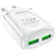 Зарядне мережеве BOROFONE BA54A Wide road (QC3.0 2USB 3A 18W) Білий - изображение 3