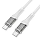Кабель Type-C на Type-C 60 Вт HOCO Transparent Discovery Edition charging data cable (1.2M, 60W, 3A). White - зображення 1