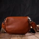 Стильная рыжая женская сумка через плечо из натуральной кожи Vintage (bg221fash12) - изображение 11