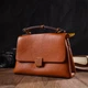 Элегантная женская средняя сумка из натуральной кожи Vintage рыжего цвета через плечо с жёстким каркасом (bg220fash73) - изображение 12