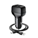 Зарядное устройство для телефона в автомобиль 2 USB с кабелем Micro Z36 Leader Car Charger Black, Hoco (6931474727756) - изображение 4