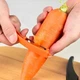 Ручная терка для чеснока и овощей 3в1 Good Idea оранжевая с овощечисткой - изображение 4