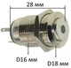 Кнопка антивандальная VJ Parts d18mm резьба 16mm h28mm 5 контактов индикация, арт.кн526 - изображение 3