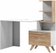 Письменный стол Mesa Тейс правый 125.5 х 60 х 75/122 см Белый/Дуб Канзас (МС87) - изображение 2