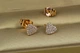 Серьги гвоздики Xuping Jewelry плоское сердечко из камешков 6 мм золотистые - изображение 1