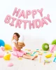 Фольгированные воздушные шары-надпись Happy Birthday розовые буквы 40 см (B342023) - изображение 1