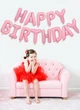 Фольгированные воздушные шары-надпись Happy Birthday розовые буквы 40 см (B342023) - изображение 3
