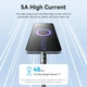 Kabel Vention Zinc Alloy USB 3.1 Type-C M-M 1.2 m 100 W z wyświetlaczem Czarny (TAYBAV) - obraz 7