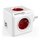 Allocacoc PowerCube Original 4 EU, 2 USB White/Red (1202RD/DEOUPC) - зображення 1