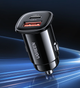 Автомобільний зарядний пристрій Ugreen 30w USB-C USB-A PD 3.0 QC 3.0 AFC FCP Black (CD332) - зображення 2